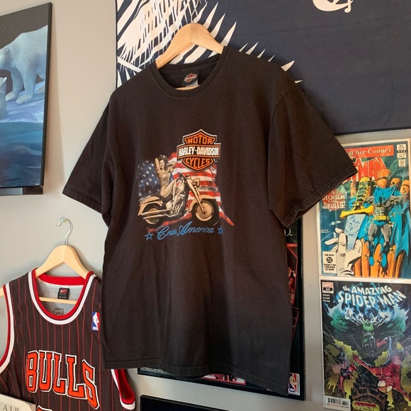 Vintage Harley-Davidson Pin-Up T-shirt - Picture 2 of 6